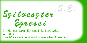 szilveszter egressi business card